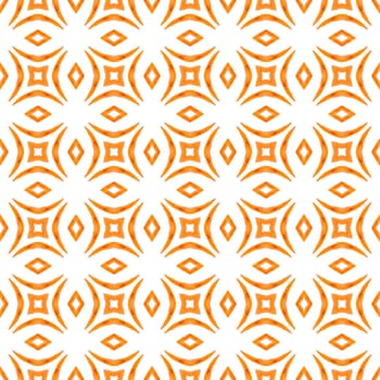 Textile ready emotional print, swimwear fabric, wallpaper, wrapping. Orange mind-blowing boho chic summer design. Hand drawn tropical seamless border. Tropical seamless pattern.