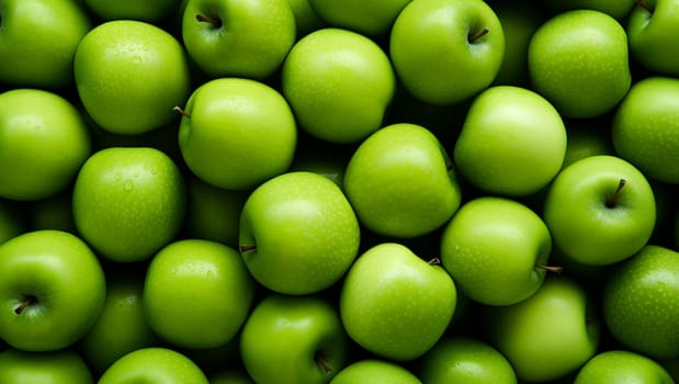 Lots of green apples. Background of apples. High quality photo