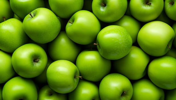 Lots of green apples. Background of apples. High quality photo