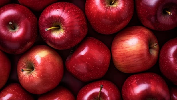 Lots of red apples. Tasty and juicy. Background of apples. High quality photo