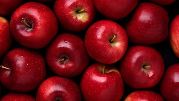 Lots of red apples. Tasty and juicy. Background of apples. High quality photo