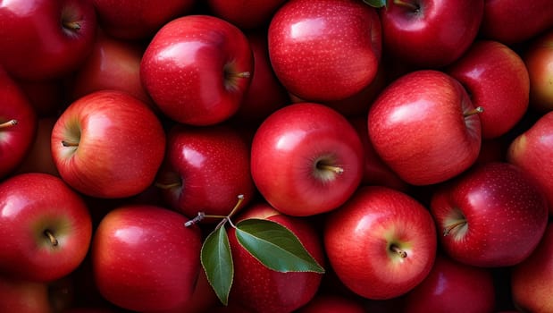 Lots of red apples. Tasty and juicy. Background of apples. High quality photo