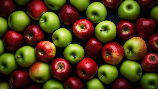 Red and green apples. Background of ripe apples. High quality photo