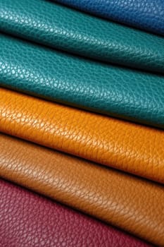 Artificial colorful leather texture with waves and bends, AI Generated