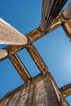 Zeus temple in the ancient city of Aizanoi in Kütahya Turkey