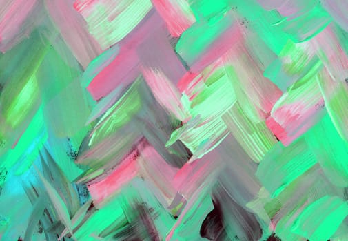 Picturesque Green blue pink acrylic oil painting texture