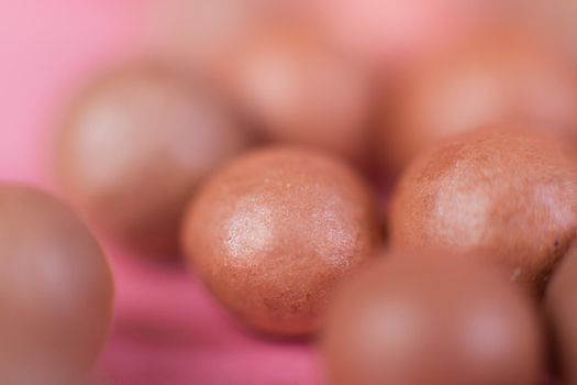 Macro powder balls. Makeup. Powder for makeup. Beauty and fashion . Cosmetics