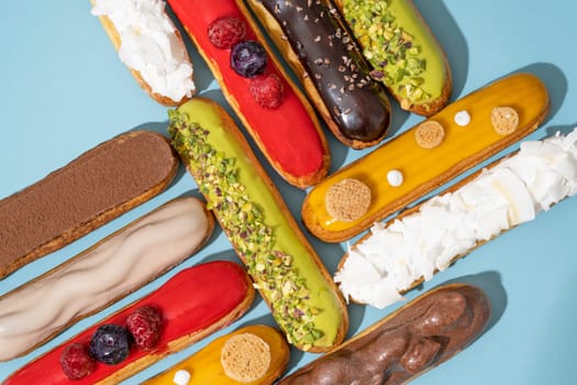 A festive arrangement of assorted donuts, decorated with colorful sprinkles and icing