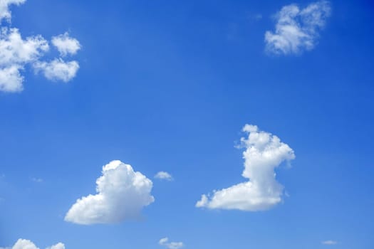 blue sky and clouds,clouds of different shapes,