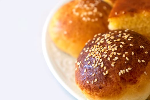 close-up homemade sesame pastry,delicious handmade fresh pastry,