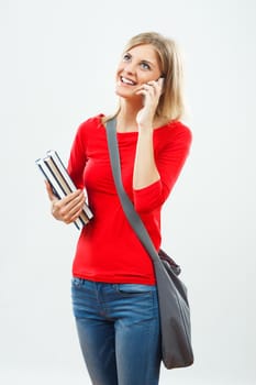 Image of female student talking on the phone.
