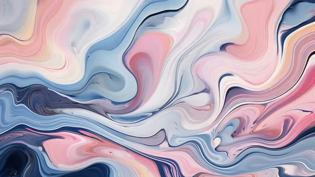 abstract background in blue and pink color with swirls and waves - Generative AI