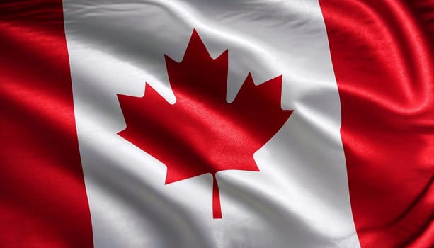 Canada flag in the old retro background effect, close up