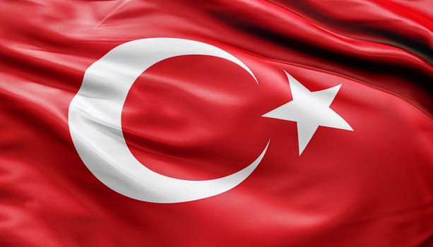 Waving Turkish Flag - Flag of Turkey