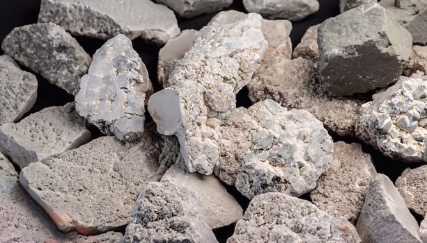 Natural Zeolite mineral Rocks. Background with stones.
