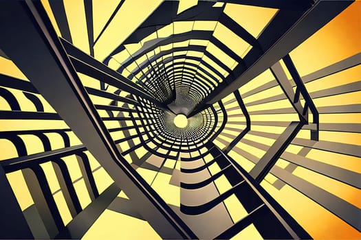 Stair Crazy. an abstract album cover with crazy stairs in al that is not flashy