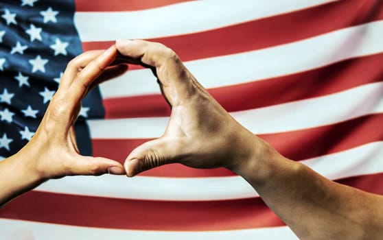 Hand holds a heart Shape Bulgaria and El Salvador flag, love between two countries