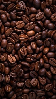 Texture of raw coffee beans close up. High quality photo