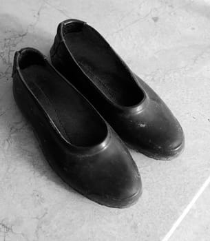 old classic rubber shoes, village shoes,