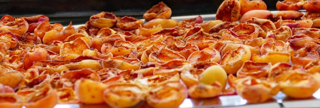 Dried apricots to make apricot compote, close-up dried apricots,