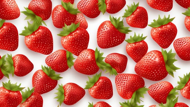 Background of red strawberries. Vegan food, fruit. High quality photo