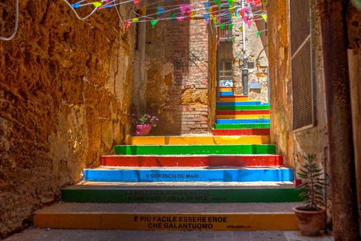 View of the Staircase of the famous Sicilian writers, Porto Empedocle