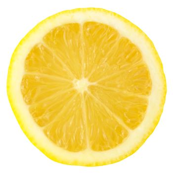An Isolated Sliced Lemon On A White Background