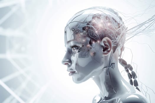 Artificial intelligence - thinking machine and technology concept - Generative AI