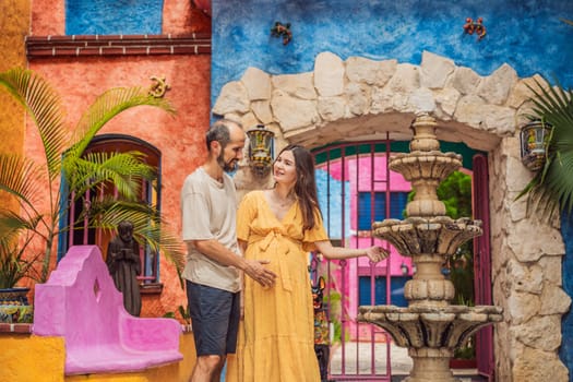 A loving couple in their 40s cherishing the miracle of childbirth in Mexico, embracing the journey of parenthood with joy and anticipation.