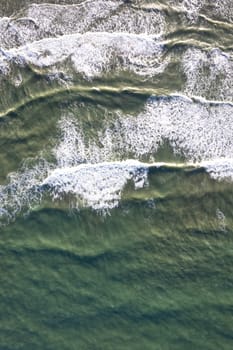 Aerial photographic documentation of the sea on a stormy day 