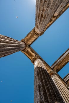 Zeus temple in the ancient city of Aizanoi in Kütahya Turkey