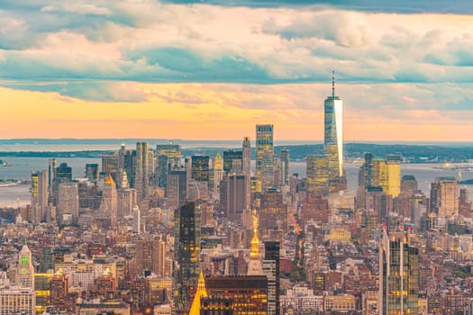 Manhattan's skyline, cityscape of New York City in the United State of America 