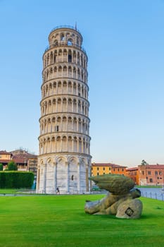 Pisa, Italy - June 25, 2023 : Magnificent Pisa, Architecture, Cathedrals and Leaning Tower of Pisa