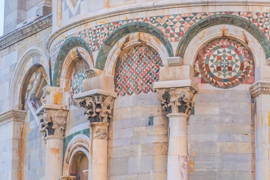 Details of Pisa Cathedral and the Leaning Tower in Pisa, Italy