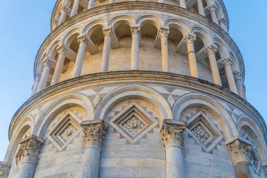 Details of Pisa Cathedral and the Leaning Tower in Pisa, Italy