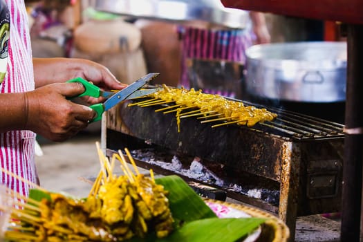 Satay Pork Grilled on the stove