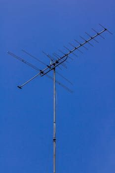 Old TV antenna located at home