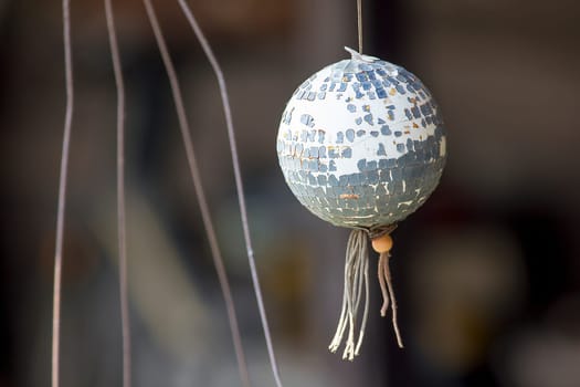 Disco ball, old, hanging, made of foam