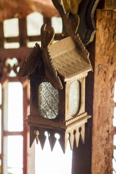 Old lamps made of wood