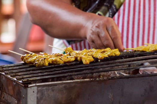 thai food name for Satay Pork Grilled on the stove