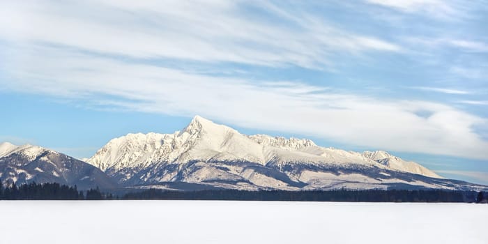 Mount Krivan (Symbol of Slovakia) winter panorama.