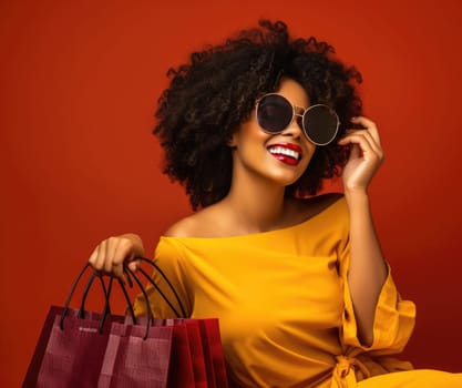 Young beautiful woman with shopping packages