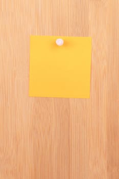 Orange Sticky Note Pinned to the Wooden Message Board. To Do List Reminder in Office. Blank Memo Sticker at Work - Template. Empty Checklist - Mockup