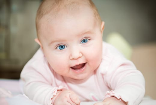 Portrait 4-month-old baby close-up