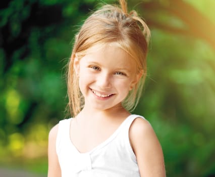 Portrait of a beautiful liitle girl close-up