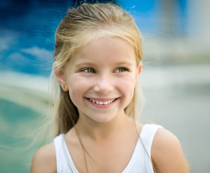 Portrait of a beautiful liitle girl close-up