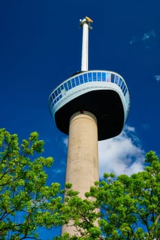 Rotterdam, Netherlands - May 14, 2017: Euromast is 185 m observation tower designed by Hugh Maaskant constructed between 1958 and 1960 and is the highest building of the Netherlands