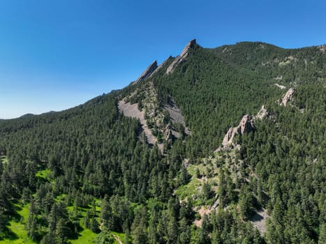 The Flatirons, rock formations at Chautauqua Park near Boulder, Colorado. High quality 4k footage
