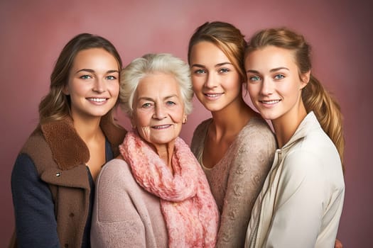 Generation, adult mother, daughter and grandmother. High quality photo