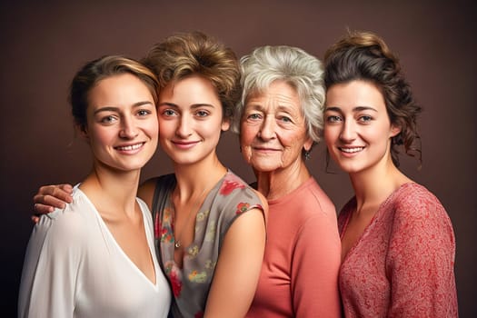Generation, adult mother, daughter and grandmother. High quality photo